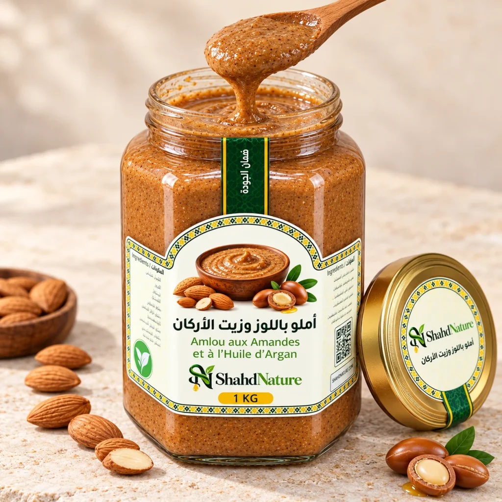 أملو باللوز - 1 كغ — برطمان مفتوح وقوام المنتج