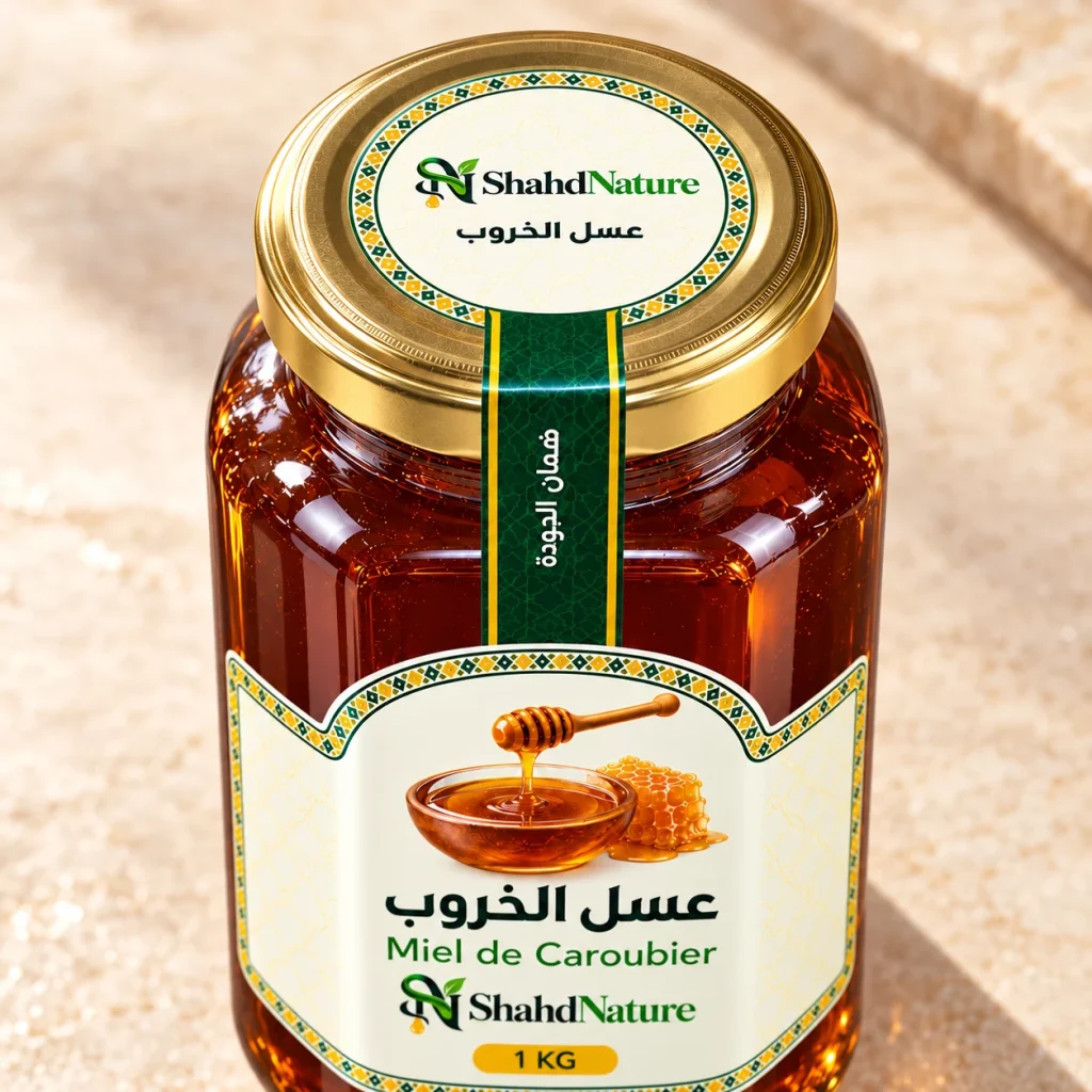 عسل الخروب - 1 كغ — الغطاء وختم الجودة