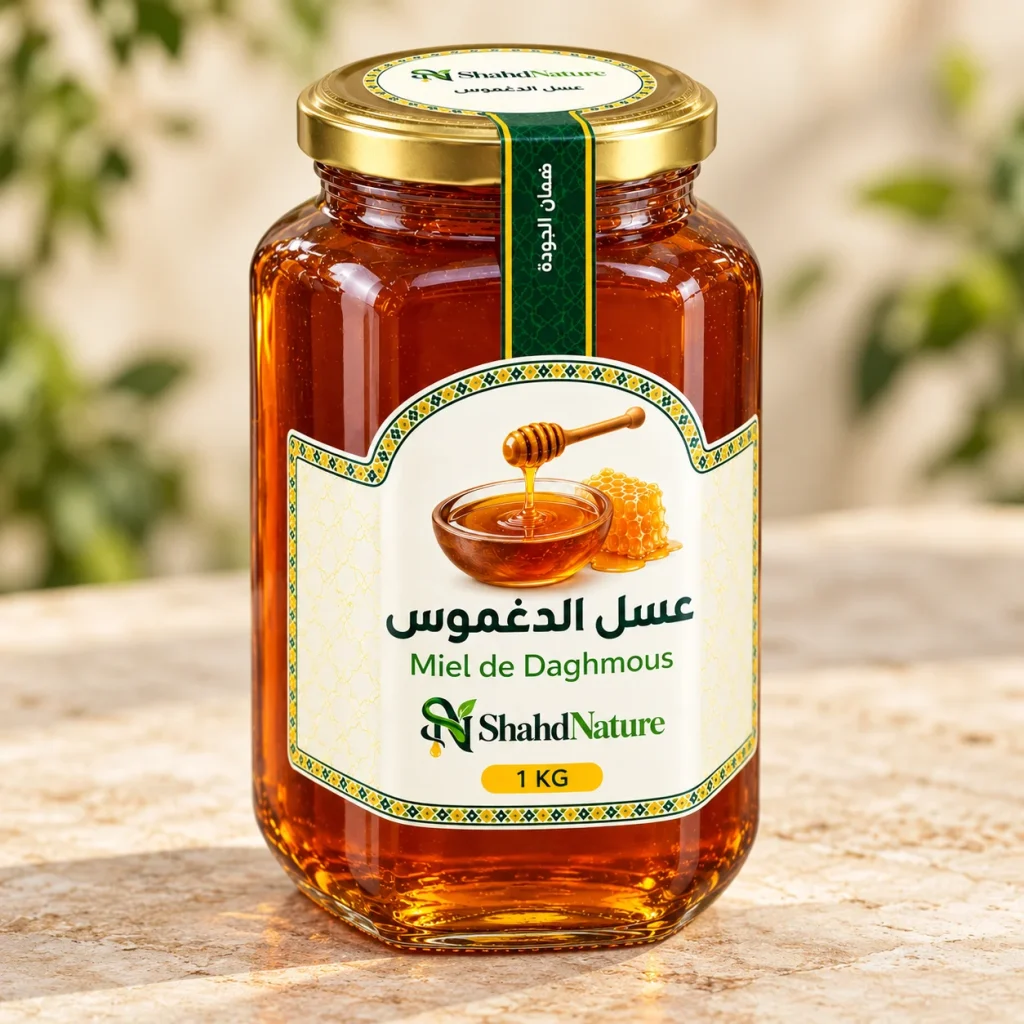 عسل الدغموس - 1 كغ — صورة جانبية للبرطمان