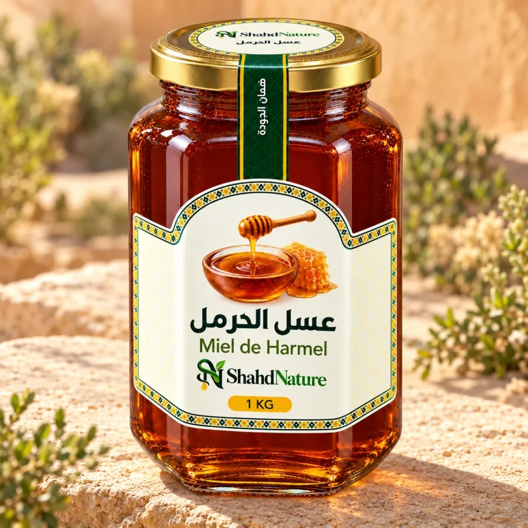 عسل الحرمل - 1 كغ — صورة جانبية للبرطمان