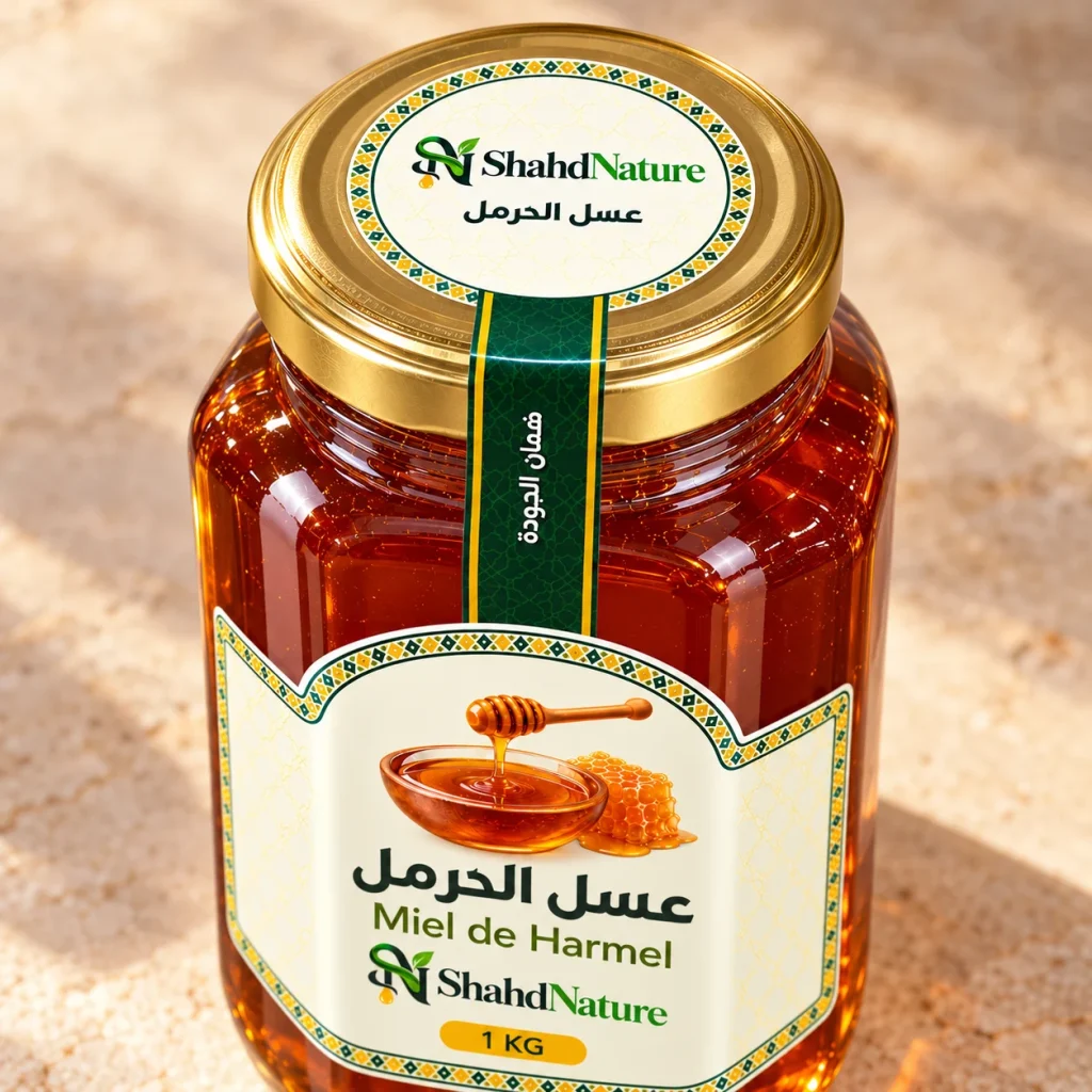 عسل الحرمل - 1 كغ — الغطاء وختم الجودة