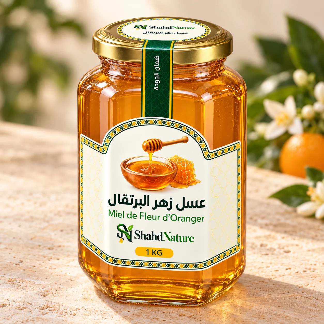 عسل زهر الليمون - 1 كغ — صورة جانبية للبرطمان
