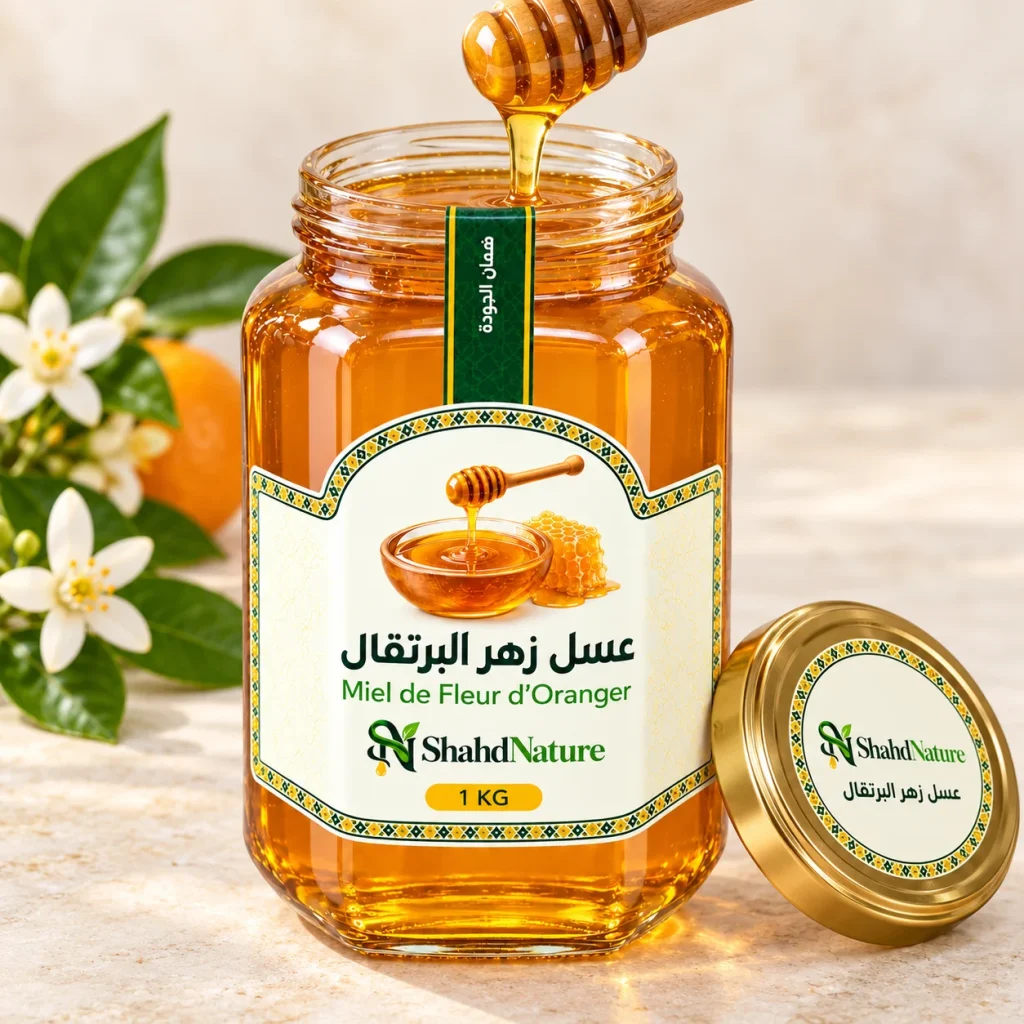 عسل زهر الليمون - 1 كغ — برطمان مفتوح وقوام المنتج
