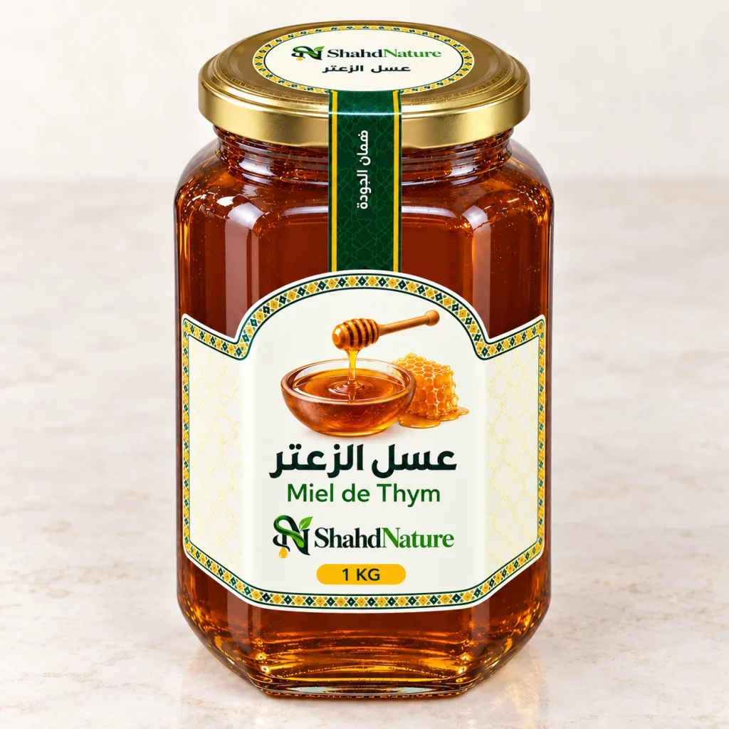 عسل الزعتر - 1 كغ — الغطاء وختم الجودة